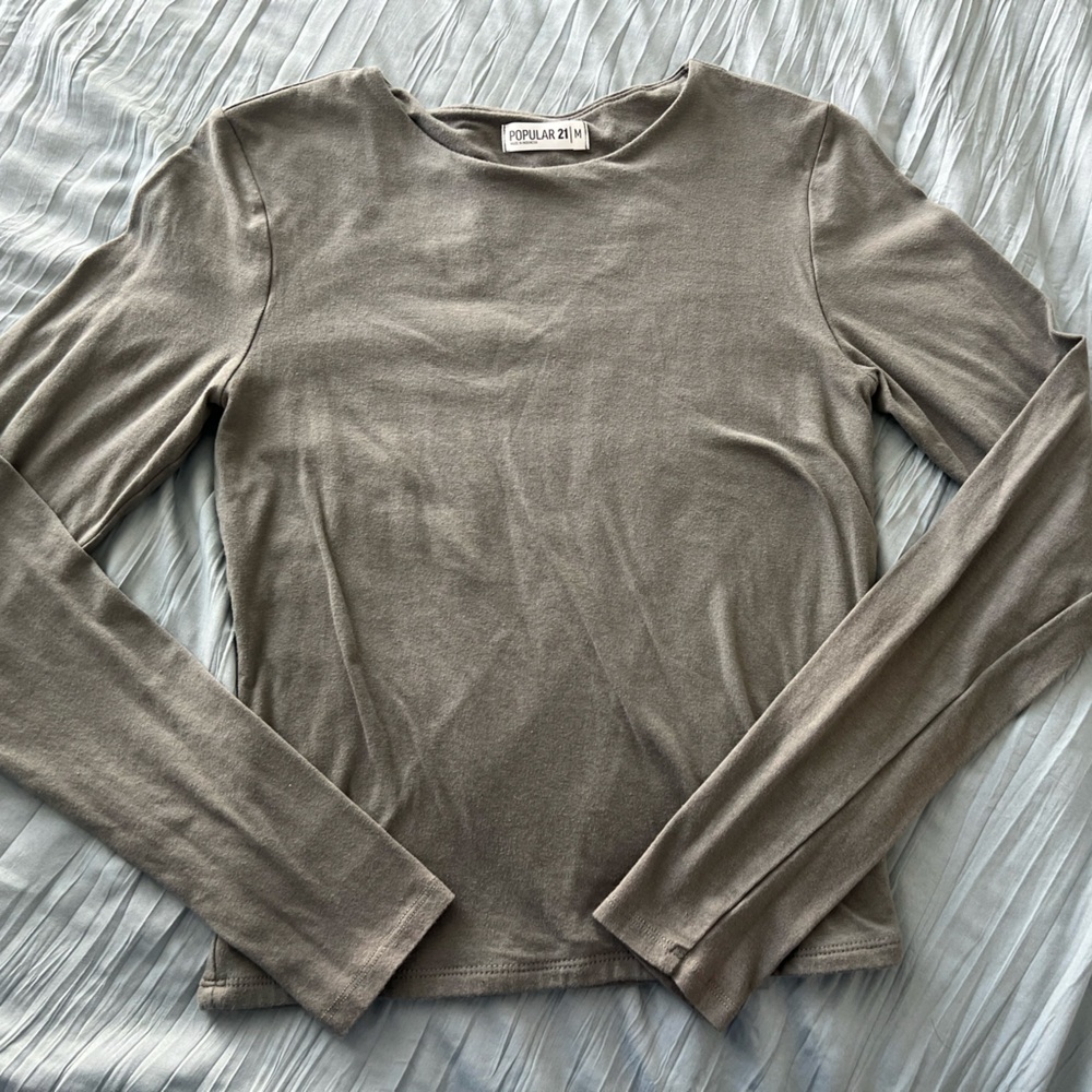 Popular 21 Women's Long Sleeve Top - Gray